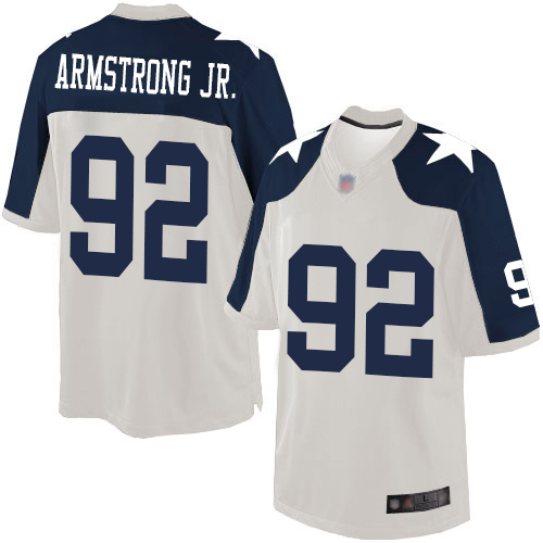 Men Dallas Cowboys Limited White Dorance Armstrong Jr. Alternate #92 Throwback NFL Jersey
